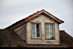 old house with broken roof