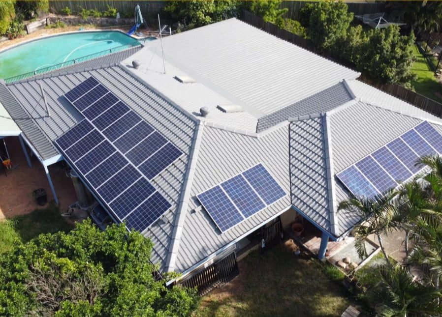 Top View Home With Solar Panels — URB’n Roofing In Gumdale, QLD